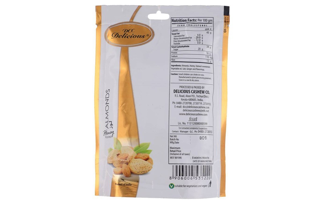 Dcc Delicious Honey Roasted Almonds    Pack  80 grams